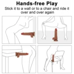 Esnek Silikon Dildo – 19,5 cm | Güçlü Vakum Tabanlı