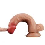 Gerçekçi Dildo 20,5 cm | Esnek Vakum Tabanlı Ürün
