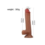 Cilt Dostu Realistik Dildo – 21,5 cm Esmer