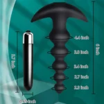 Siyah Silikon 10 Kademeli Anal Titreşimli Oyuncak