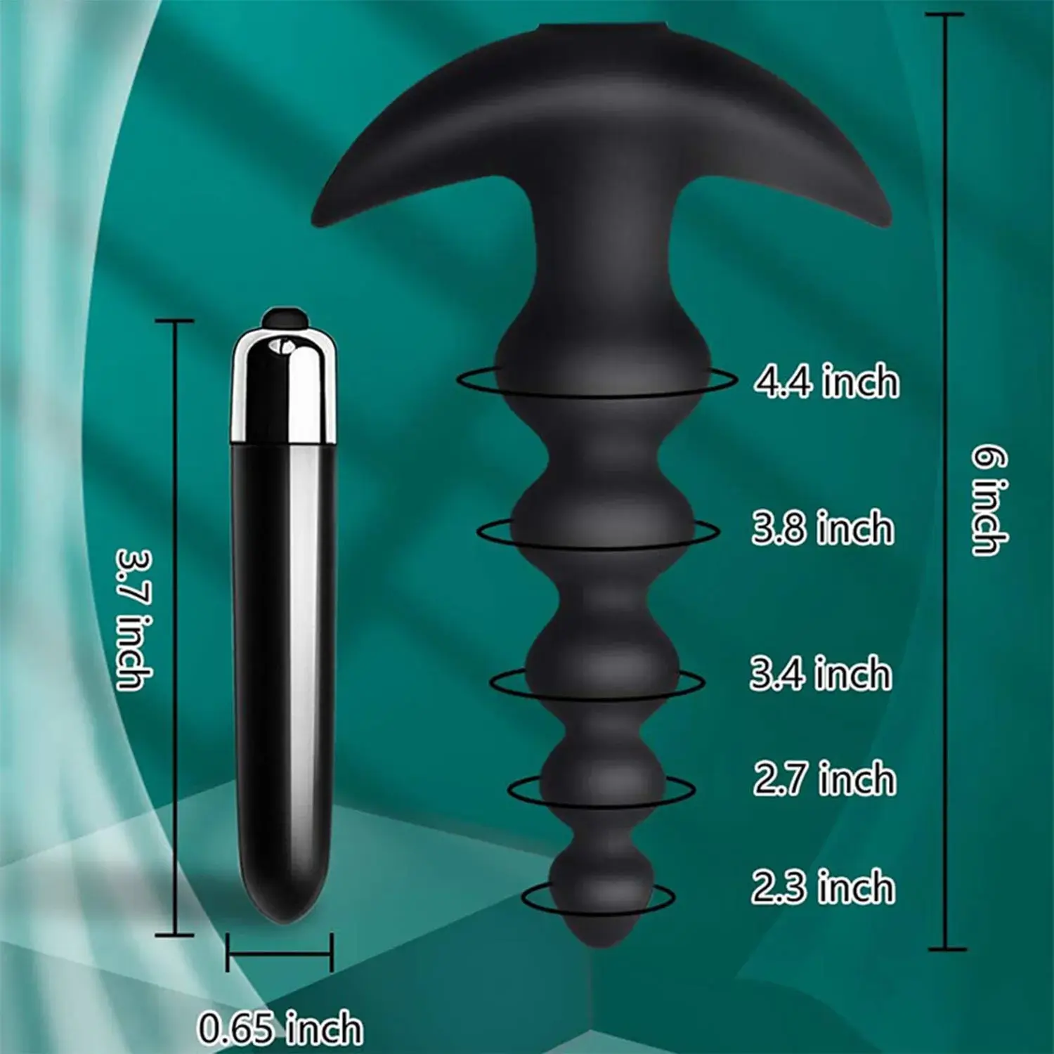 Siyah Silikon 10 Kademeli Anal Titreşimli Oyuncak